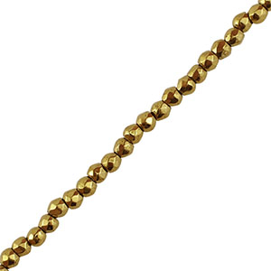 Abalorios Hematita bola faceteada 2mm Dorado