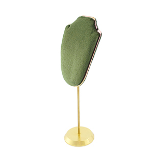 Expositor de joyer&iacute;a busto para collares Verde olivia-dorado