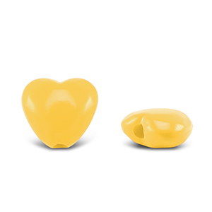 Abalorios acr&iacute;licos coraz&oacute;n Amarillo