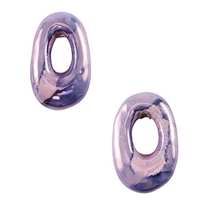 Abalorios de cer&aacute;mica griega DQ &oacute;valo Azul violeta