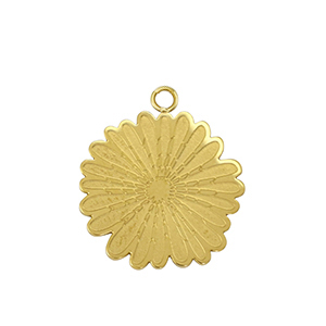 Colgantes Acero Inox flor Dorado /