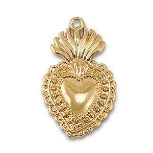 colgantes met&aacute;licos coraz&oacute;n Dorado
