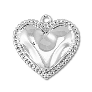 colgantes met&aacute;licos coraz&oacute;n Plateado