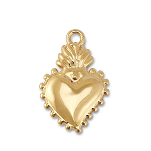 colgantes met&aacute;licos coraz&oacute;n Dorado