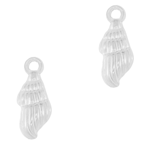 Colgantes Acero Inox concha Plateado