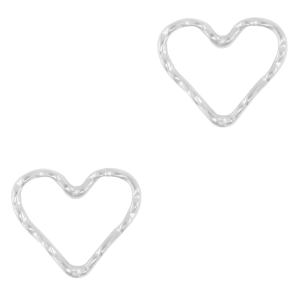 Colgantes/entrepieza Acero Inox coraz&oacute;n Plata