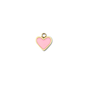 Colgantes Acero Inox coraz&oacute;n Dorado-rosado