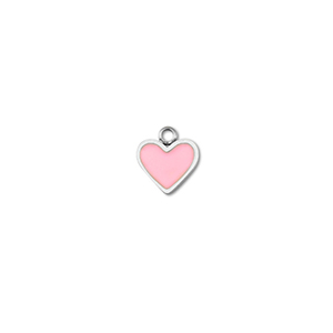 Colgantes Acero Inox coraz&oacute;n Plateado-rosado