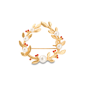 Broches guirnalda con perlas Dorado-blanco-rojo