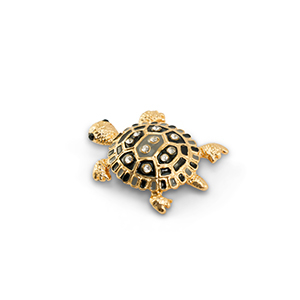 Broches tortuga Dorado-negro-gris