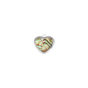 Colgantes de resina con imitaci&oacute;n de conchas coraz&oacute;n Plateado-verde oc&eacute;ano