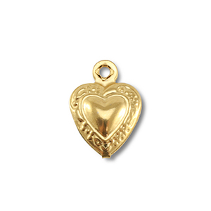 Colgantes Acero Inox coraz&oacute;n Dorado