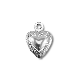 Colgantes Acero Inox coraz&oacute;n Plateado