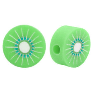 Abalorios pol&iacute;mero kiwi Verde