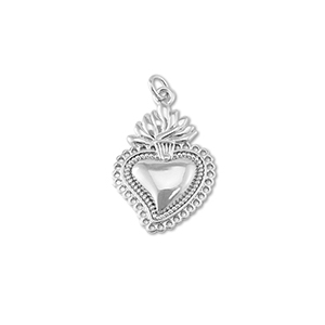 Metal TQ lat&oacute;n colgante coraz&oacute;n Plata
