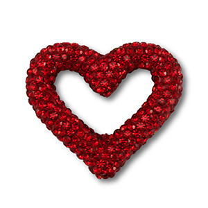 Abalorios bohemios coraz&oacute;n Rojo