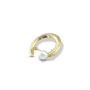 Broches con perla Dorado-blanco