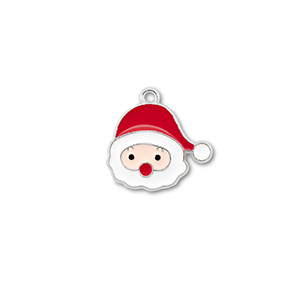 Colgantes met&aacute;licos pap&aacute; noel Plateado-rojo-blanco