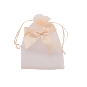 Bolso de organza con lazo Melocot&oacute;n