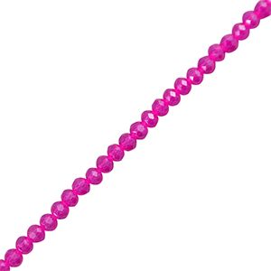 Abalorios faceteados disco 6x4mm Rosa fucsia