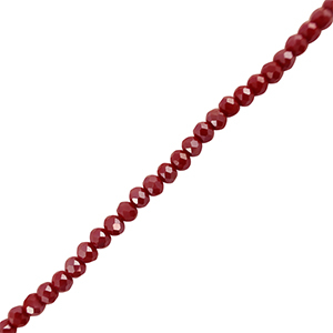 Abalorios faceteados disco 3x4mm  Rojo oscuro