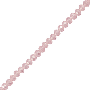 Abalorios faceteados disco 3x2mm Rosa claro