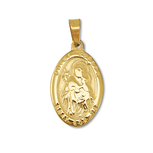 Colgantes Acero Inox &oacute;valo "Saint Joseph" Dorado