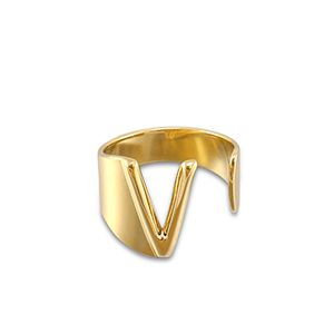 Anillos Acero Inox letra V Dorado