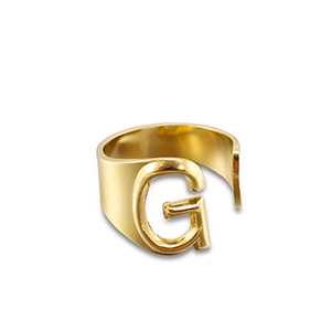 Anillos Acero Inox letra G Dorado