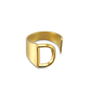 Anillos Acero Inox letra D Dorado