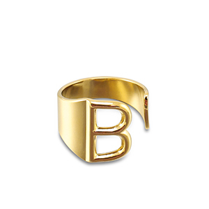 Anillos Acero Inox letra B Dorado