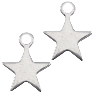 Colgantes DQ estrella Plata vieja (sin n&iacute;quel)