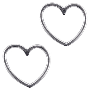Colgante met&aacute;lico DQ corazoncito Plata vieja (sin n&iacute;quel)