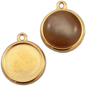 Engaste met&aacute;lico DQ  para cabuch&oacute;n 20mm Dorado (sin n&iacute;quel)