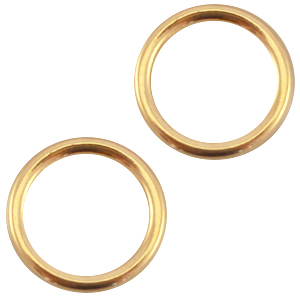 Anillo cerrado met&aacute;lico DQ 13.5mm Dorado (sin n&iacute;quel)