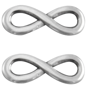 Colgante met&aacute;lico DQ infinito 15mm Plata vieja (sin n&iacute;quel)