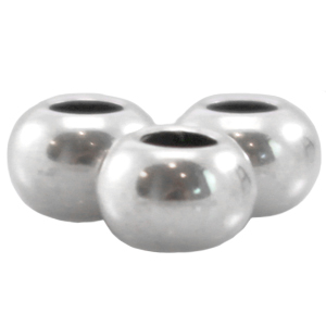 Abalorios met&aacute;licos DQ bola 6x4mm Plata vieja (sin n&iacute;quel)