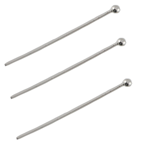 Bast&oacute;n con bola met&aacute;lico DQ 25mm Plata vieja (sin n&iacute;quel)