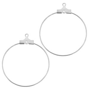 Fornituras met&aacute;licas DQ pendiente base criolla 30mm plata vieja (sin n&iacute;quel)