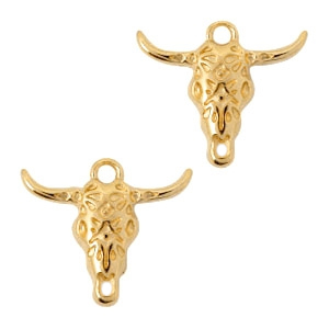 Colgantes met&aacute;licos DQ entrepieza cabeza de b&uacute;falo Dorado (sin n&iacute;quel)