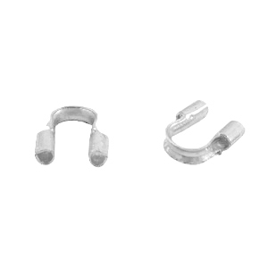 Fornituras DQ met&aacute;licas protector de alambre/ protector de hilo 5mm (&Oslash;0.56mm) plata (sin n&iacute;quel)