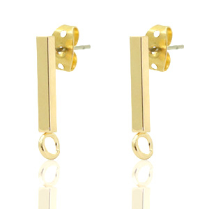 Fornituras met&aacute;licas DQ Pendiente base 14x2mm oro (sin n&iacute;quel)