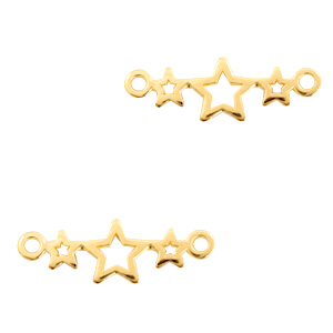 Colgantes met&aacute;licos DQ entrepieza estrellas Oro (sin n&iacute;quel)