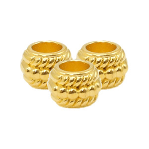 Abalorios met&aacute;licos DQ deco Dorado (sin n&iacute;quel)