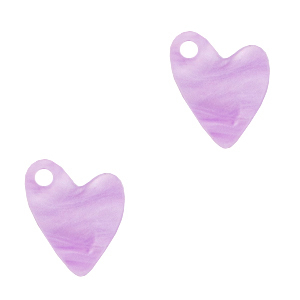 Colgantes Plexx coraz&oacute;n lila rosado