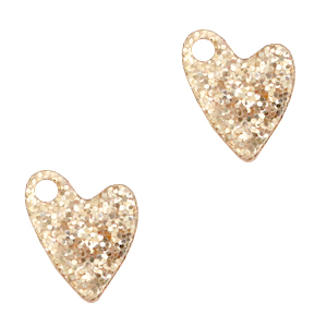 Colgantes Plexx coraz&oacute;n glitter Rosa durazno