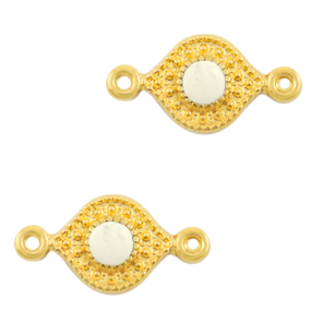 Colgantes met&aacute;licos DQ entrepieza Blanco cremoso-dorado (sin n&iacute;quel)