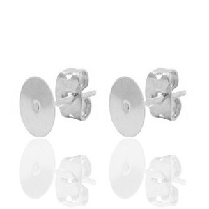Fornituras DQ met&aacute;licas pendiente base 6mm Plata vieja (sin n&iacute;quel)