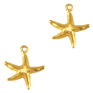 Colgantes met&aacute;licos DQ estrella de mar Dorado (sin n&iacute;quel)