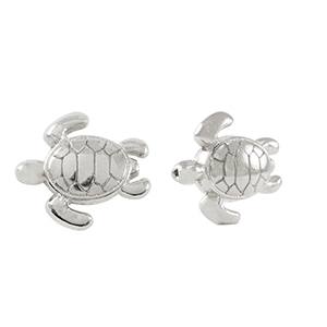 Abalorios met&aacute;licos DQ tortuga Plata vieja (sin n&iacute;quel)